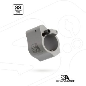 Superlative Arms DI Adjustable Gas Block, .625, Stainless, Solid Set Screw, Stainless Matte