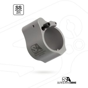 Superlative Arms DI Adjustable Gas Block, .875, Stainless, Solid Set Screw, Stainless Matte