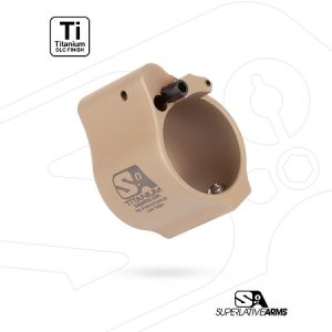 Superlative Arms DI Adjustable Gas Block, .936, Titanium, Solid Set Screw, Tan DLC