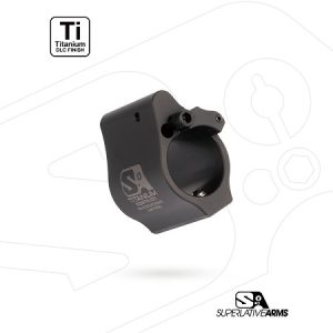 Superlative Arms DI Adjustable Gas Block, .625, Titanium, Solid Set Screw, Dark DLC