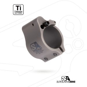 Superlative Arms DI Adjustable Gas Block, .875, Titanium, Clamp On, Grey DLC